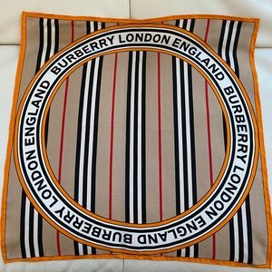 Burberry Icon Stripe and Logo Silk Square Scarf